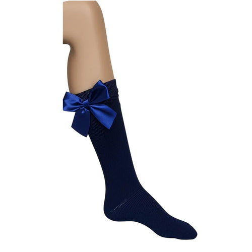 Calceta Escolar Con Moño Tecnologia SPUN
