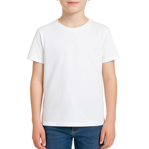 Playera Blanca manga Corta Algodón Niño