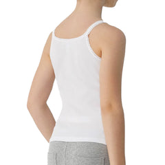 Camiseta Blanca Tirante Delgado Algodón Niña