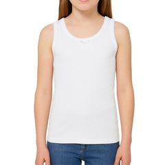 Camiseta Blanca Tirante Grueso Algodón Niña