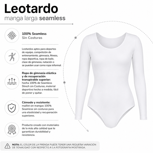 Leotardo Manga Larga Mujer Seamless by Don Calcetín