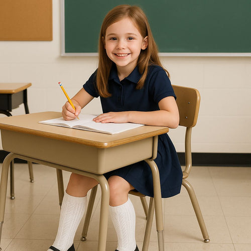 Calceta Blanca Calada Variada Escolar