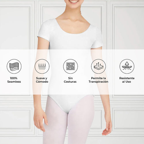 Leotardo Seamless Manga Corta Sin Costuras Niña