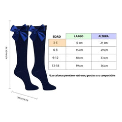 Calceta Escolar Con Moño Tecnologia SPUN