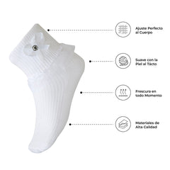 Calcetín Tobillero Blanco con Encaje