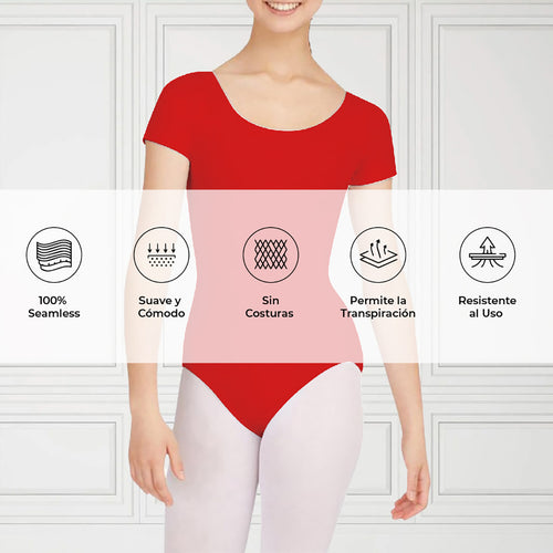 Leotardo Seamless Manga Corta Sin Costuras Niña