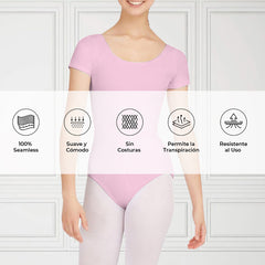 Leotardo Seamless Manga Corta Sin Costuras Niña