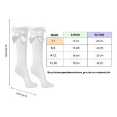 Calceta Escolar Con Moño Tecnologia SPUN