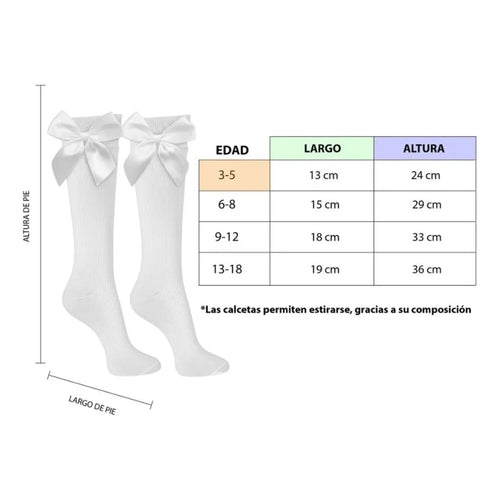 Calceta Escolar Con Moño Tecnologia SPUN