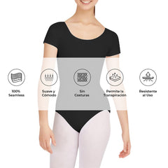 Leotardo Seamless Manga Corta Sin Costuras Niña