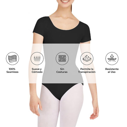 Leotardo Seamless Manga Corta Sin Costuras Niña