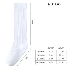 Calceta Blanca Calada Variada Escolar