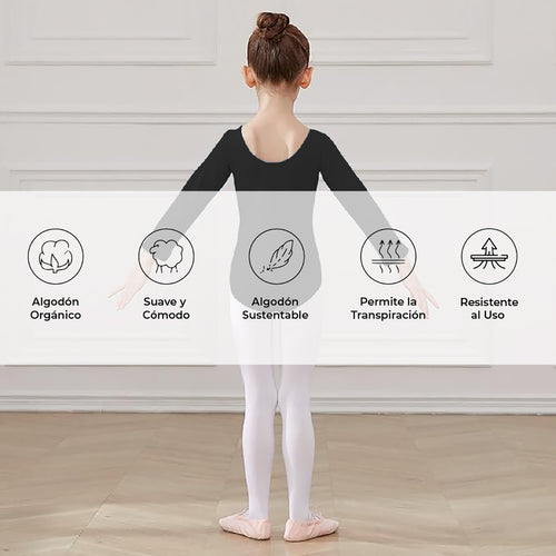 Leotardo Algodón Manga Larga Niña