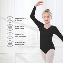 Leotardo Seamless Manga Larga Sin Costuras Niña