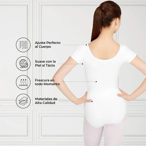 Leotardo Seamless Manga Corta Sin Costuras Niña