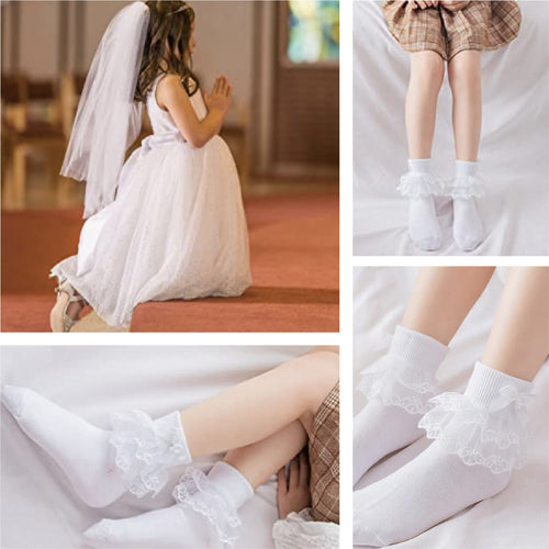 Calcetín Tobillero Blanco con Encaje