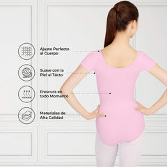 Leotardo Seamless Manga Corta Sin Costuras Niña