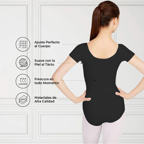 Leotardo Seamless Manga Corta Sin Costuras Niña