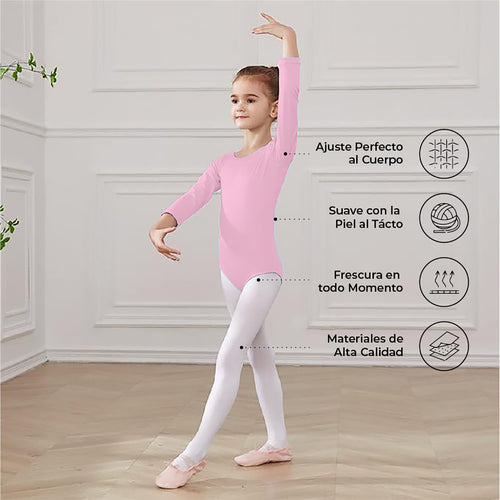 Leotardo Algodón Manga Larga Niña