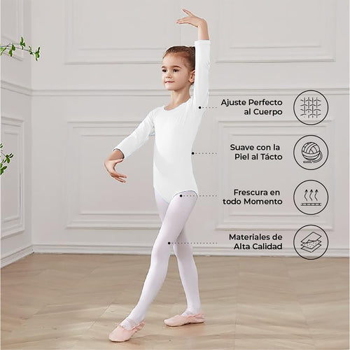 Leotardo Algodón Manga Larga Niña
