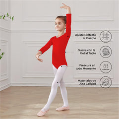 Leotardo Algodón Manga Larga Niña