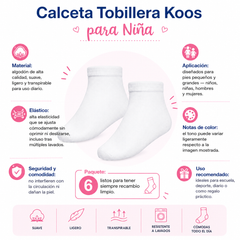 Calceta Tobillera Koos Niña 6 Pares by Don Calcetín