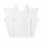 3 Pzs. Camiseta Blanca Tirante Grueso Niño - Don Calcetín