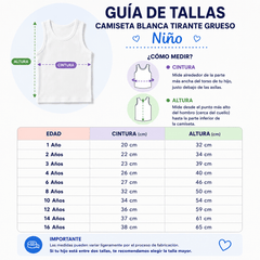3 Pzs. Camiseta Blanca Tirante Grueso Niño - Don Calcetín