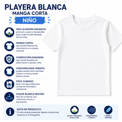 3 Pzs. Playera Blanca Manga Corta Niño - Don Calcetín