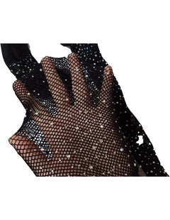 Medias Malla Red Brillante Diamantes Niña