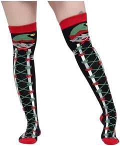 Calceta Larga Medieta Navidad Varios Diseños