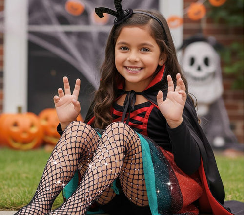 Medias Malla Red Brillante Diamantes Niña