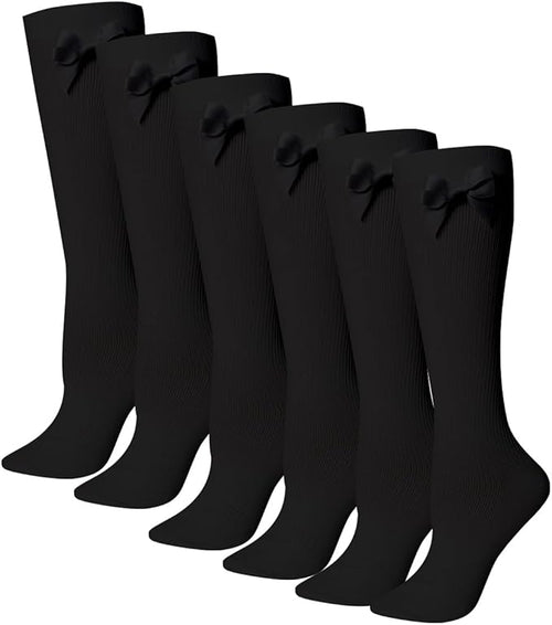 Calceta Escolar Con Moño Suave Niña Calidad Superior