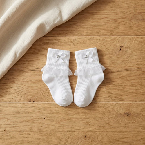 6 Pares Calceta Tobillera Con Encaje Bebe - Don Calcetín