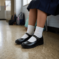 6 Pares Calceta Tobillera Escolar Liso Niña - Don Calcetín