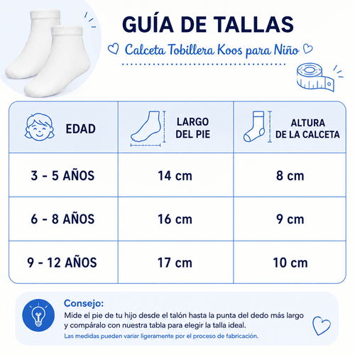 6 Pares Calceta Tobillera Koos Niño - Don Calcetín