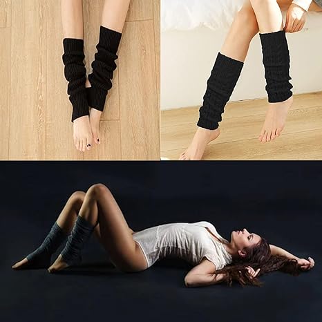 Calentador Piernas Mujer Algodón Suave Invierno Frio 3 Pares