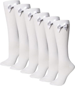 Calceta Escolar Con Moño Suave Niña Calidad Superior