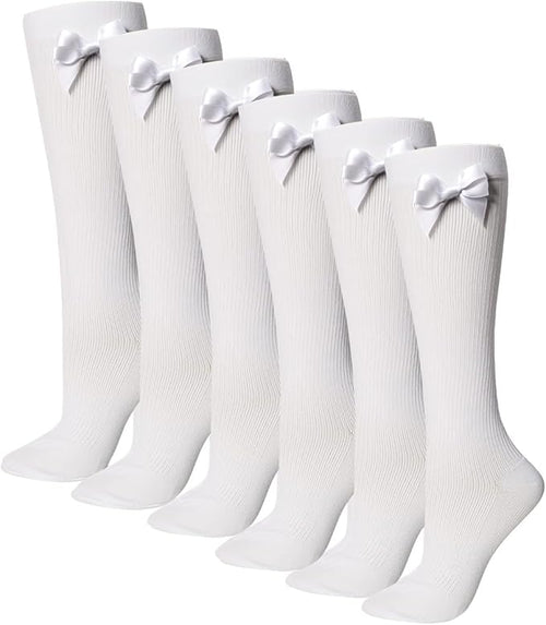 Calceta Escolar Con Moño Suave Niña Calidad Superior