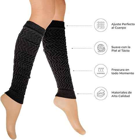 Calentadores De Piernas Mujer - 3 pares - Algodón Suave Invierno Con Forro Térmico De Alta Sujeción