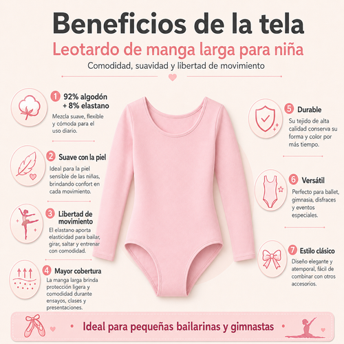 Leotardo Manga Larga Algodón Niña by Don Calcetín