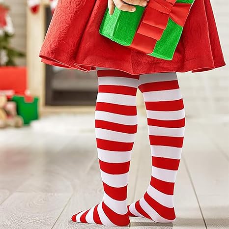 Mallas Navideña Caramelo Niña Algodón Suave Alta Calidad