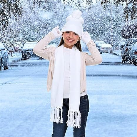 Bufanda De Invierno Para Niño Niña Suave Al Tacto Calientita 3 Piezas