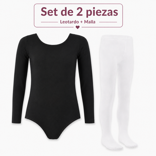 Leotardo Manga Larga Seamless + Malla Nylon by Don Calcetín