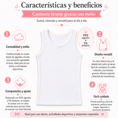 Camiseta Tirante Grueso con Moño Niña 3 Piezas by Don Calcetín