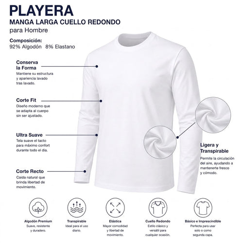 Playera Manga Larga Cuello Redondo by Don Calcetín
