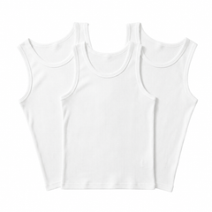 Camiseta Blanca Tirante Grueso Niño 3 Piezas by Don Calcetín