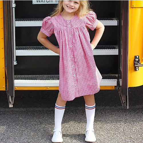 Calceta Escolar Camila Bicolor Rayada Larga