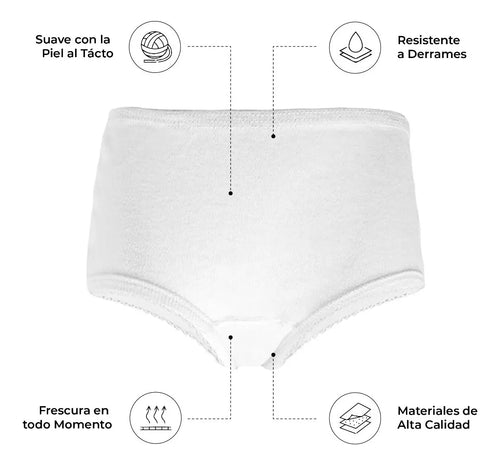 Calzón Pantaleta Niña Blanco Algodón Suave Alta Calidad 6pzs