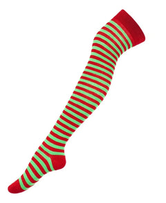 Calceta Larga Medieta Navidad Caramelo Rayada